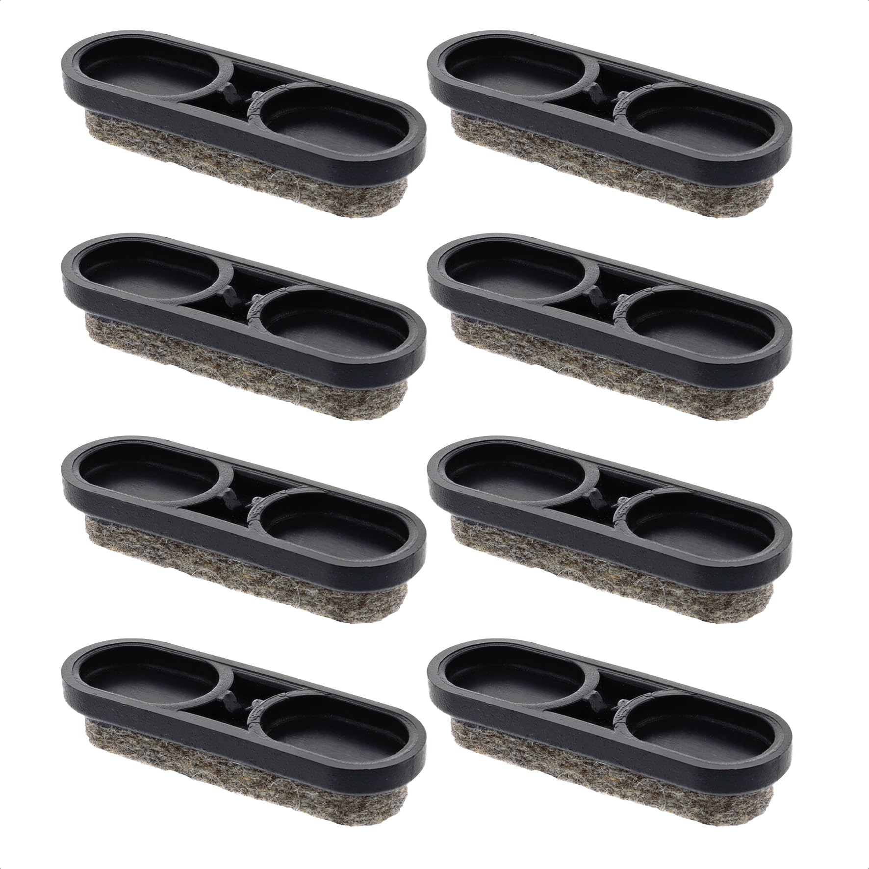 WAGNER QuickClick® TANDEM Felt glides furniture glides chair glides I 8pcs. set replaceable glides - wool felt ULTRASOFT - 39 x 12 mm I for base 32 x 15 mm - Made in Germany - 15899000