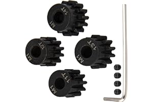 Mod 1 Hardened Steel M1 Pinion Gear Sets 11T 12T 13T 14T fit 5mm RC Motor Shaft Compatible with Arrma Traxxas Axial HSP Redca