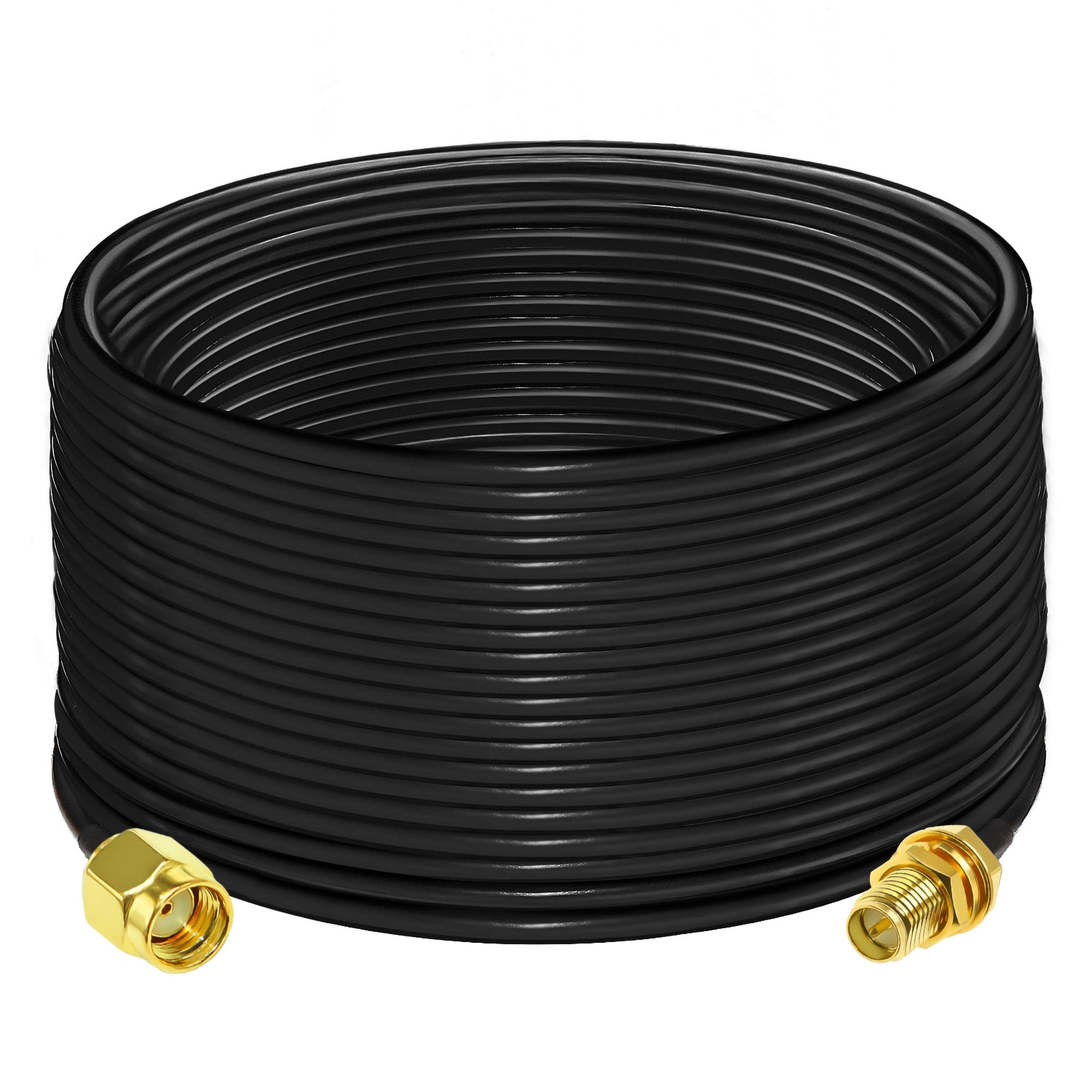 TUOLNK RP SMA Cable RG58 65.6 FT(20M) Extension for Outdoor Antenna - Female to Male 50ohm Coax