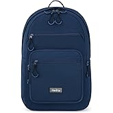 HanTrip Carry On Travel Backpack For Women, 18 Inch Water Resistant Large Backpack Lightweight Bookbag For Men, 8x14x18 Personal Item Bag Casual Daypack Backpacks For Work Office Commuter (Navy Blue)
