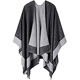 Tazhmily Women's Shawl Wrap Poncho Cape Cardigan Open Front Coat Shawl Wrap Scarf for Spring Fall Winter