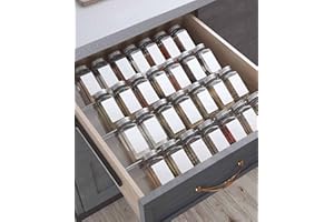 Spice Drawer Organizer, 4 Tier Clear Acrylic Expandable From 33 to 66cm Seasoning Drawer Insert, Holds up to 28 Spice Jars, K