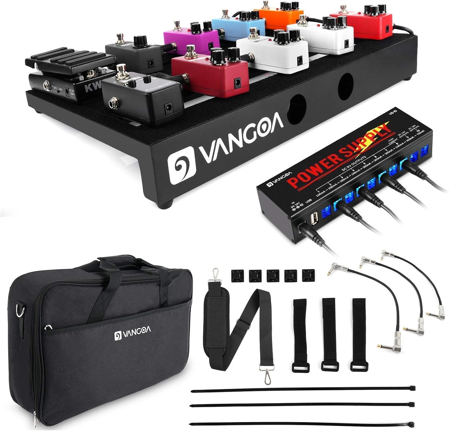 Vangoa Guitar Pedal Board Medium/Guitar Pedal Power Supply