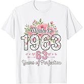 Made in 1963 Floral 63rd Birthday Gifts Women 63 Years Old T-Shirt