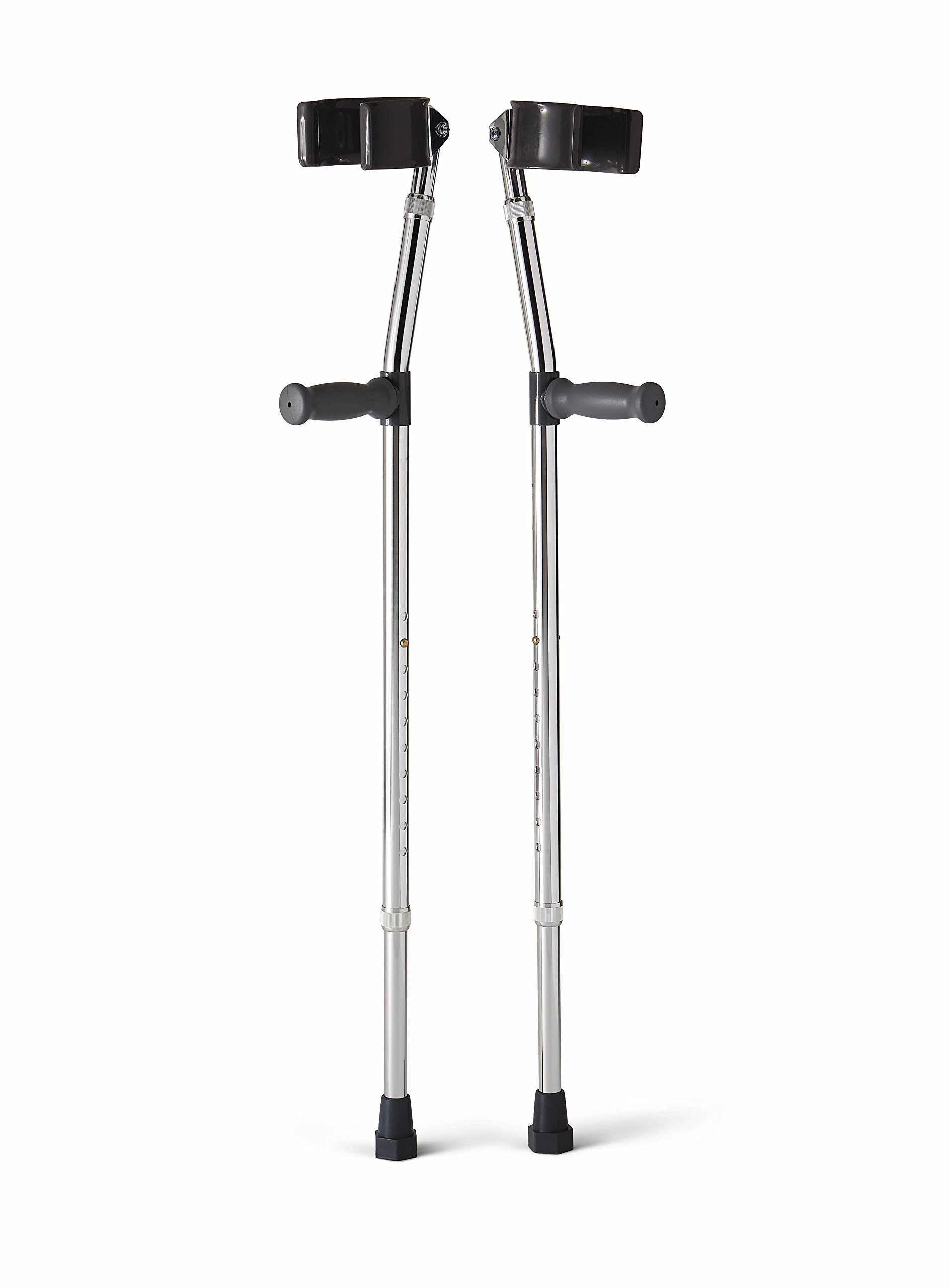 Medline MDS805161 Aluminum Forearm Crutches, Adult, Pack of 2