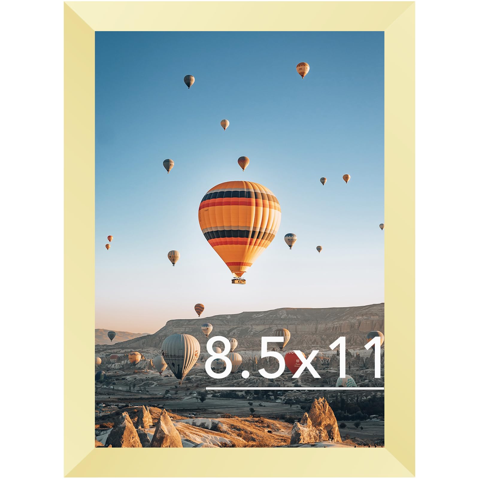 Photo 1 of JCJMY 8.5x11 Picture Frame Gold for Wall Hanging or Tabletop, Wall Mounting Horizontally or Vertically, 8.5 x 11 Wall Gallery Poster Photo Frame with Durable Shatter Resistant Plexiglass,Gold