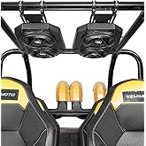 KEMIMOTO UTV Sound System 6.5 Inch Speakers UTV Sound Bar Overhead Stereo Bluetooth for UTVs Fits 1.625-1.9in Roll Cages Compatible with Can-Am X3 & X3 Max, Polaris RZR XP 1000, Uforce