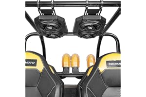 KEMIMOTO UTV Sound System 6.5 Inch Speakers UTV Sound Bar Overhead Stereo Bluetooth for UTVs Fits 1.625-1.9in Roll Cages Compatible with Can-Am X3 & X3 Max, Polaris RZR XP 1000, Uforce