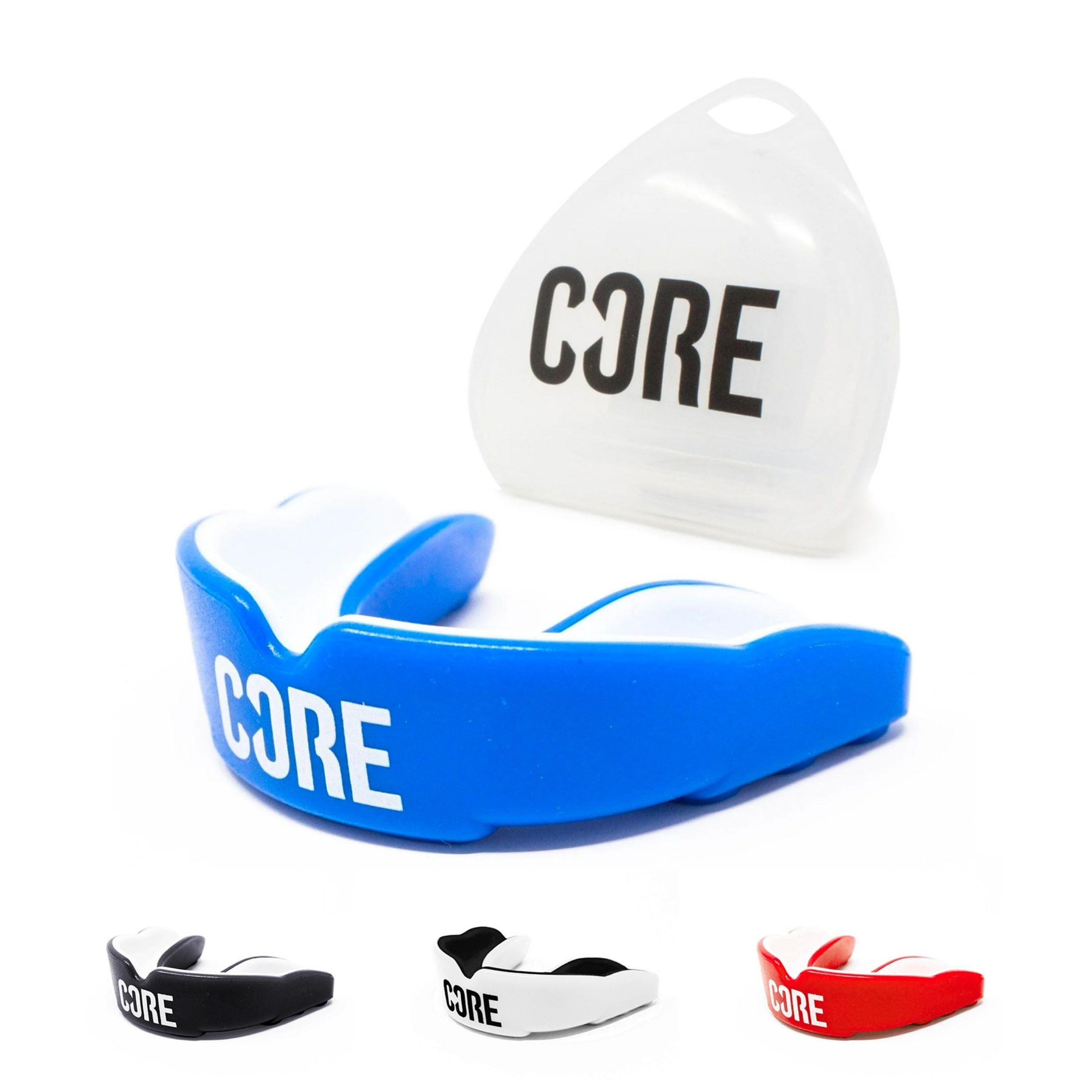 CORE Protection Mouth Guard with Case Slim Fit Gum Shield Suitable for Kids, Teens & Adults for All Contact Sports, BMX, Scooters & Skateboarding - Blue