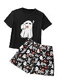 Laqeyko Halloween White Ghost Sign Pajamas for