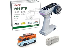 CAPTAINRC LDARC 1:64 Scale Mini RC Sports Car 2.4Ghz Ideal for Racing Enthusiasts, Racing Remote Contrl Model with RGB Lights Comes with DIY Interchangeable Body Case（Orange）