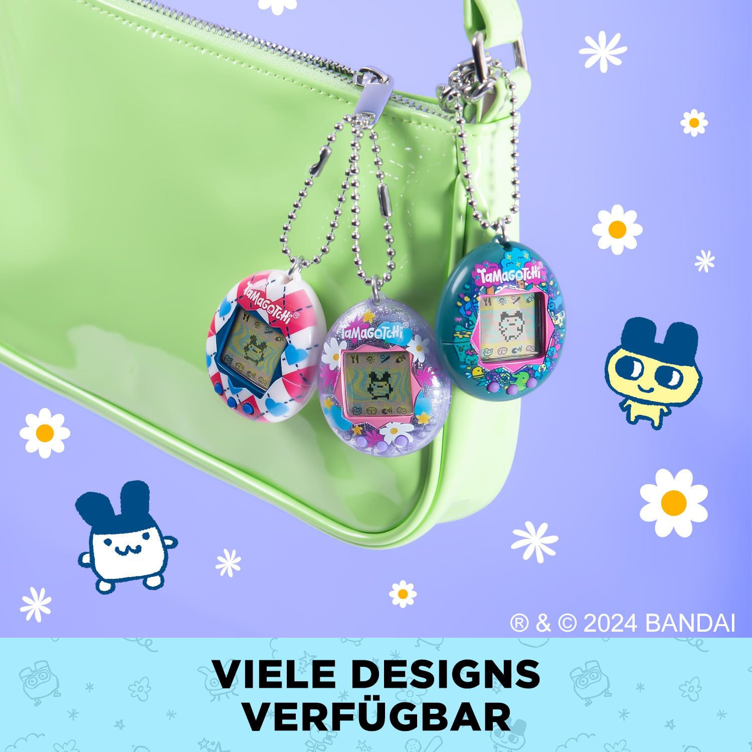 Bandai - Tamagotchi - Original Tamagotchi - Memphis Style - Elektronisches virtuelles Tier mit Farbdisplay, 3 Tasten und Spielen - Interaktives Tier auf Deutsch - Kinderspielzeug ab 8 Jahren - 42957 6