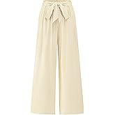 BTFBM Pants for Women 2026 Spring Clothes Striped High Waist Tie Knot Dressy Casual Wide Leg Palazzo Work Trousers Pants