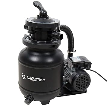 Miganeo 40385 Sandfilteranlage Dynamic 6500 Pumpleistung 4,5m³ blau, grau, schwarz, für Pool Schwimmbecken (Schwarz)