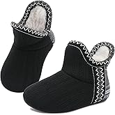 LeIsfIt Toddler Slippers Boys Girls Cozy Warm House Shoes Kids Non-slip Winter Slipper Booties Slip on Plush Lining Sock Slippers
