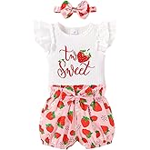 Happy Town Toddler Baby Girl Two Sweet 2nd Birthday Outfits Shorts Set Bowknot 2T Shirts Summer Clothes with Headband