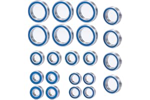 BRKRC 22PCS Steel Rubber Sealed Ball Bearing for 1/10 Tenacity DB Pro & MT & SCT & Truggy, Losi Lasernut U4 Upgrade Parts