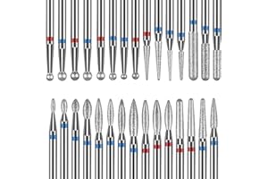 30Pcs Diamond Nail Drill Bits Set, Rolokit 3/32 Inch Cuticle Bit for Nail Drill, Puntas para Drill Nails Manicure Pedicure Remover Tools for Acrylic Gel Nails, Salon Home Nail Care