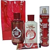 Bath Body Works Winter Candy Apple Lotion, Gel, MIst, Cream Gift Bag Set
