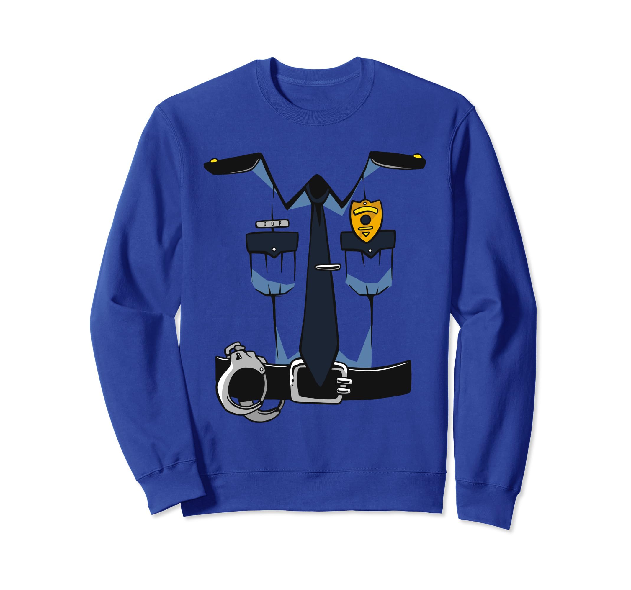Police Uniform DIY Easy Costume Halloween Adults Kids Police Sweatshirt