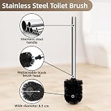 susswiff Toilet Roll Holder with Brush Stainless Steel Free Standing view 5