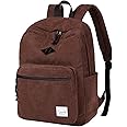 VASCHY Corduroy Travel Backpack, Vintage Casual Kawaii Cute Aesthetic Fuzzy Fluffy Plush Fleece Rucksack Daypack for School Teens/Man/Women Brown