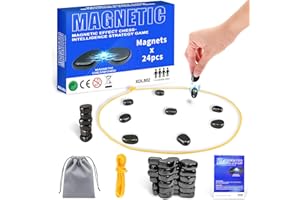 Foquyai Magnetic Chess Game with Stones, Magnet Game, Puzzle Strategy Family Games, Party Travel Desktop Educational Games for Kids and Adults, Gifts for All Age, Easter Gifts