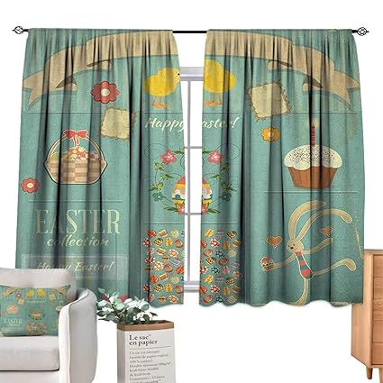 Amazon Com Pricetextile Easter Kitchen Curtains Easter Themed