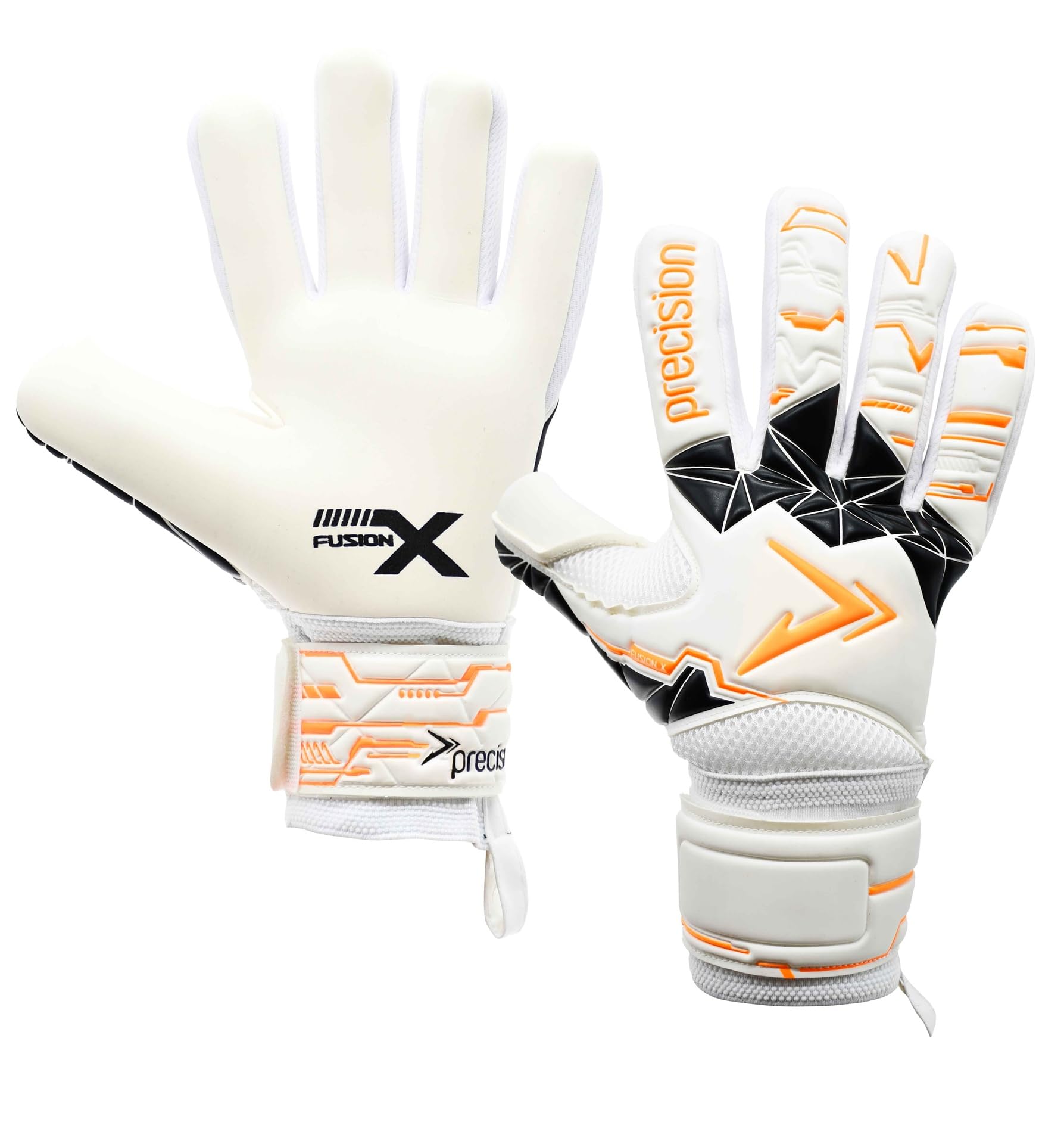 Precision Training Fusion X Negative Replica Football Kid's Goalkeeper Gloves, White, 4