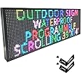 HS Programmable Scrolling Led Sign, Outdoor Digital Display Messsage Board, Full Color High Brightness WIFI Control,Text Customable, for Business Store Restaurant Public(P10 39''x14'')