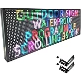HS Programmable Scrolling Led Sign, Outdoor Digital Display Messsage Board, Full Color High Brightness WIFI Control,Text Customable, for Business Store Restaurant Public(P10 39''x14'')