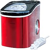 Frigidaire EFIC117-SSRED-COM Stainless Steel Ice Maker, 26lb per day, RED STAINLESS