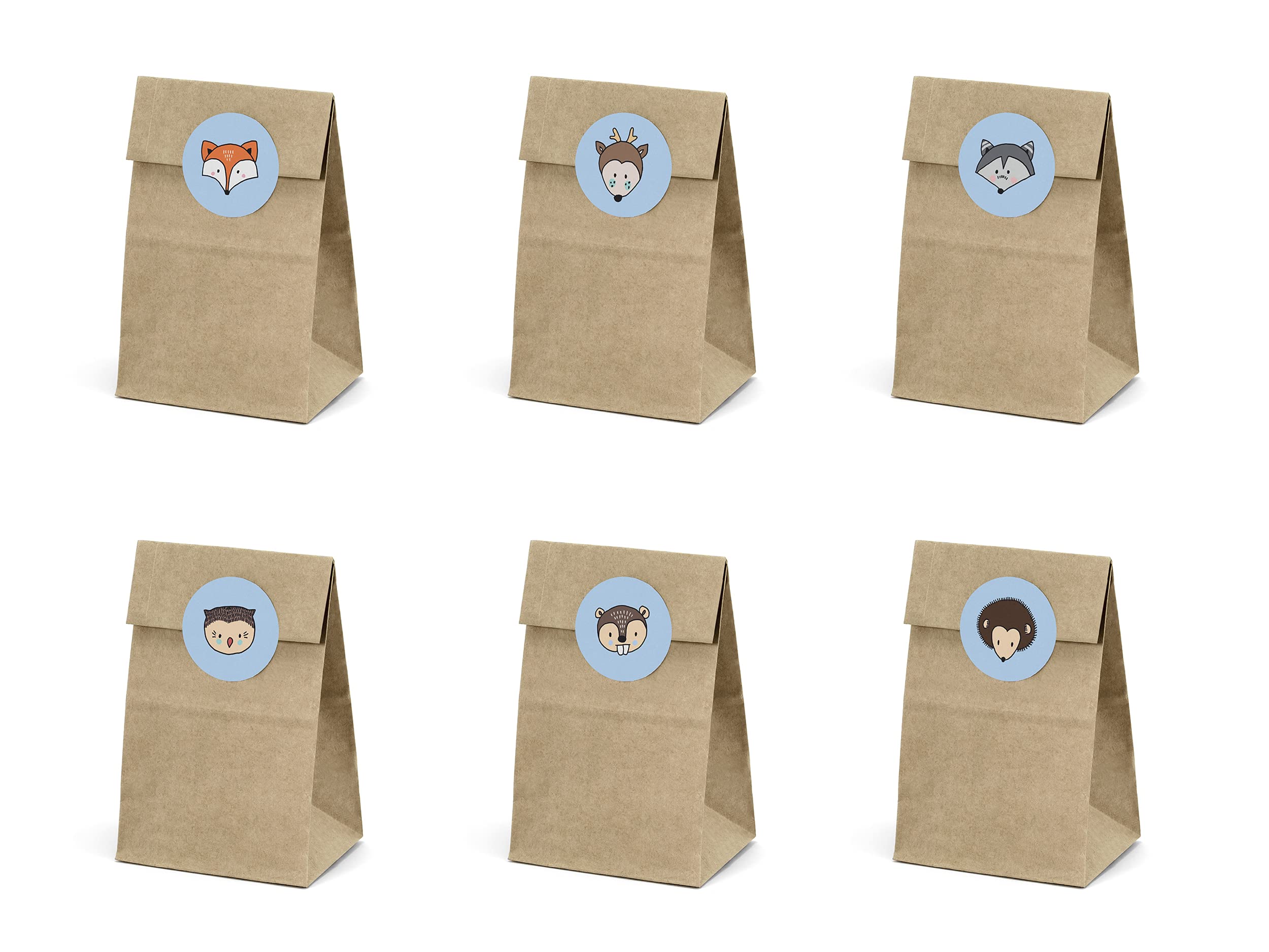 Paper Bags with Stickers "Animals of The Forest" - for Sweets and Party Bags
