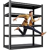 71.2''H Storage Shelves, 2500lbs Garage Shelving,Adjustable Heavy Duty Shelving Unit,5T Tall Garage Shelves，Metal Standing Shelf Units,Utility Rack For Kitchen Warehouse Industrial Basement 71*35*16