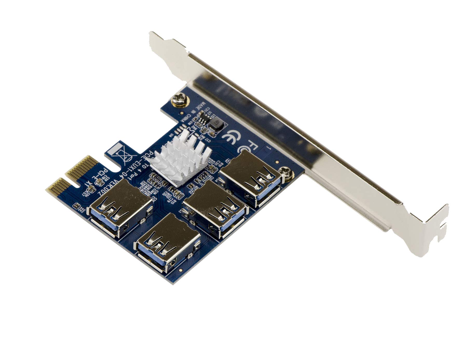 KALEA-INFORMATIQUE PCIe x1 replication card to 4 ports via USB3 links to connect USB to PCIe risers