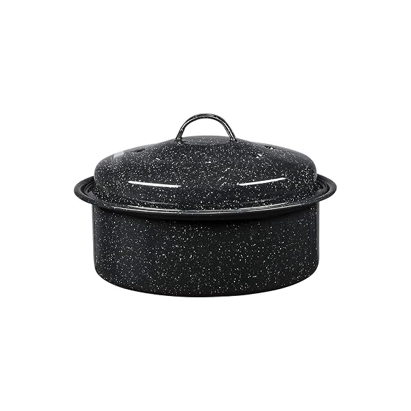 GRANITE WARE 8.7-INCH SMALL COVERED ROUND ROASTER, 3LB...