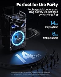 Moukey Karaoke Machine, 10" Woofer Portable PA