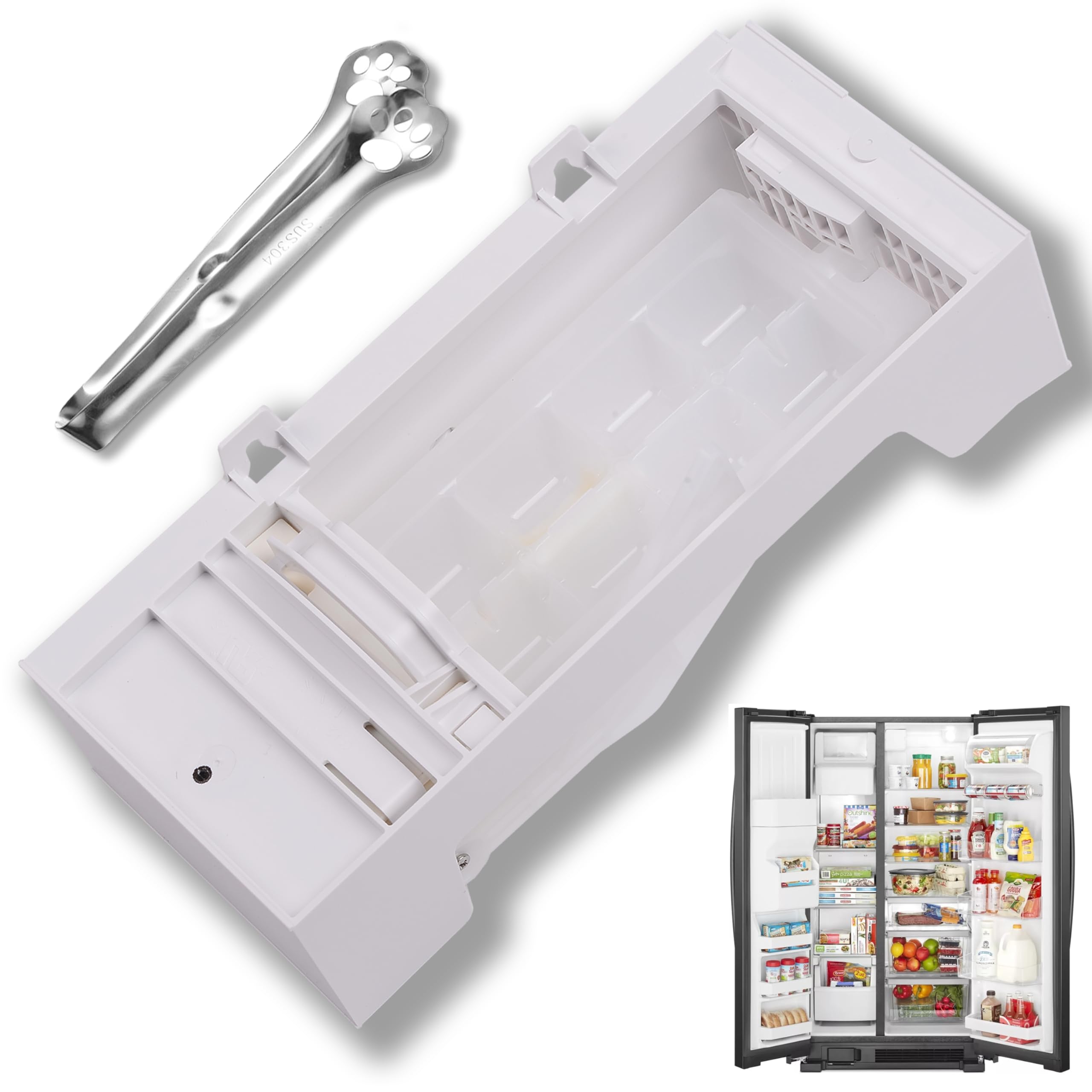 Photo 1 of W11284458 W11088559 Refrigerator Ice Maker Assembly Compatible with Whirlpool Replace EAP12584610 AP6809232 4961086 PS12584610