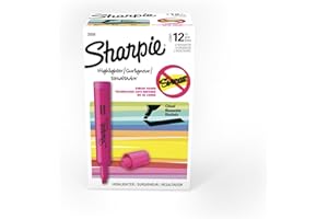 Sharpie Tank Style Highlighters Chisel Tip Fluorescent Pink Box of 12