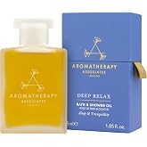 Aromatherapy Associates Deep Relax Bath &amp; Shower Oil, Natural Hydrating Oil | With 3 Essential Oils to Relax Mind, Body, and Promote Sleep, 1.86 oz