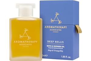 Aromatherapy Associates Deep Relax Bath and Shower Oil – Natural Hydrating Oil with 3 Essential Oils to Relax Mind, Body, and Promote Sleep (1.86 oz)