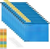 MerryNine Suspension Files 15PCS Polypropylene with Tabs Card Inserts A4 Blue