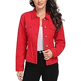 MISS MOLY Women's Denim Jacket Button Up Long Sleeve Basic Trendy Jean Jacket Coat with Pockets