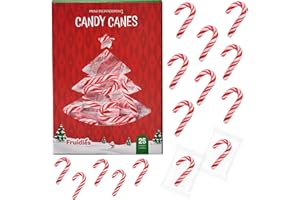 Fruidles 25 Pack Christmas Candy Canes Mini's Suckers, Peppermint Flavor, Individually Wrapped, 2" Inch