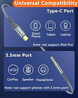 Herfair USB C to 3.5mm Aux Audio Cable for Samsung Galaxy S21 S20 Note 20 10 view 7