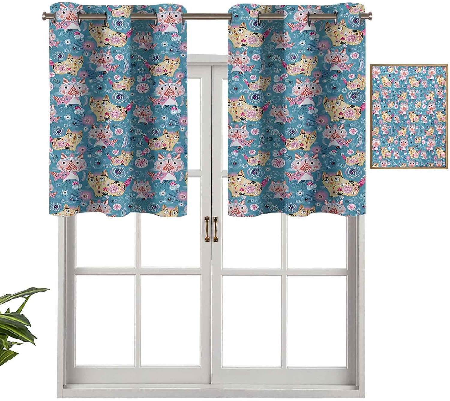 Hiiiman Cenefa de ventana moderna con diseño de dibujos animados