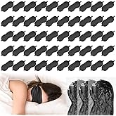 Newcotte 50 Pcs Silk Sleep Eye Mask for Sleeping Adjustable Elastic Strap Blackout Smooth Soft Eye Covers No Pressure Sleep Mask for Women and Men Comfortable Blindfolds(Black)