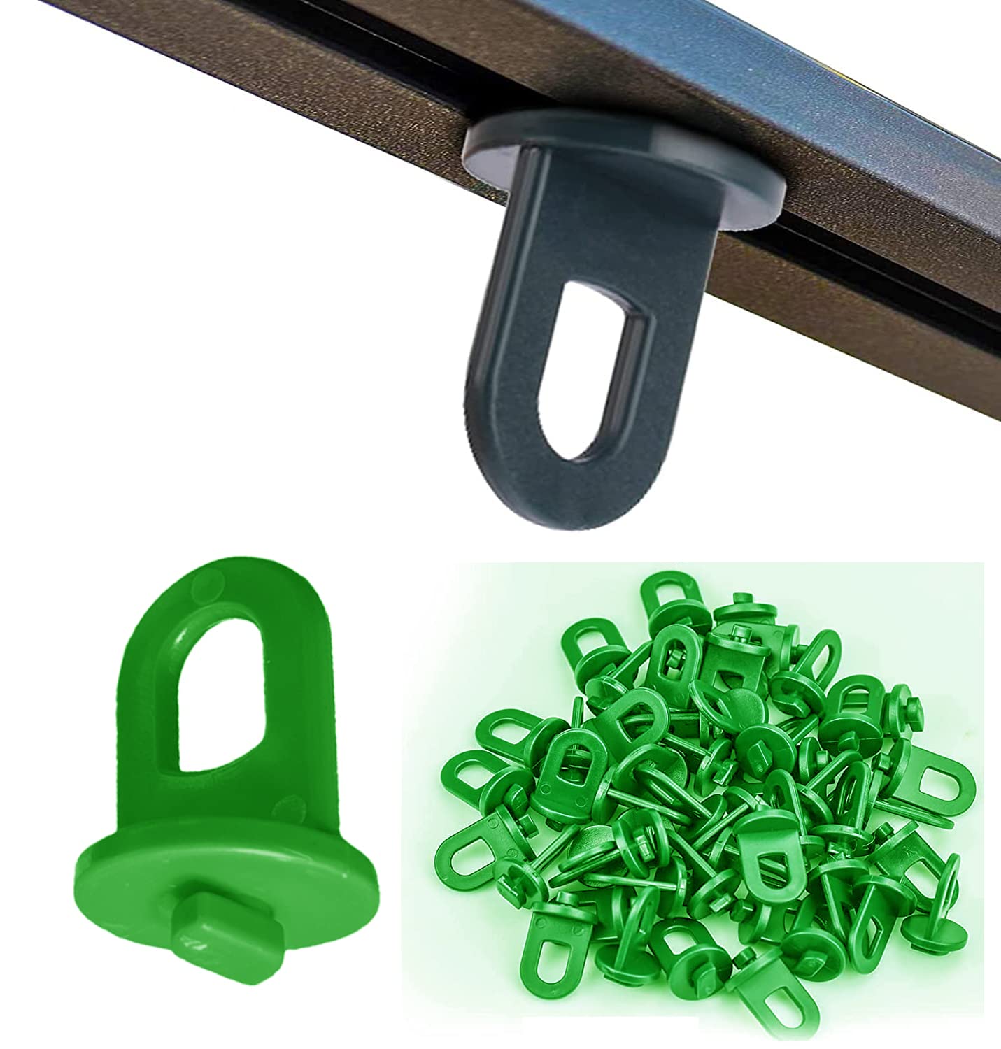 Green House Twist Clips [100 Pack] for Inside Greenhouses for Hanging Anchors from Glazing bar Channels or Insulation Clips (100)