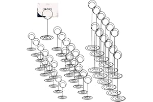 MEYEYAIA 36pcs Table Number Holders,3 Size Place Card Holders Black Wire Photo Holder, Menu Memo Note Card Small Table Number Stands Picture Holder for Center Decoration Wedding Reception Party Birthday
