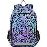 ALAZA Leopard Print Cheetah Purple Laptop Backpack Purse for Women Men Travel Bag Casual Daypack with Compartment & Multiple Pockets